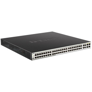 Коммутатор D-Link DGS-1210-52MP/F4A Настраиваемый L2 коммутатор с 48 портами 10/100/1000Base-T и 4 комбо-портами 100/1000Base-T/SFP (48 портов PoE 802
