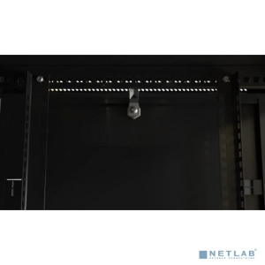 Hyperline TWB-0966-SR-RAL9004 шкаф настенный 19-дюймовый (19"), 9U, 500x600x600 мм, металлическая передняя дверь с замком, две боковые панели, цвет че