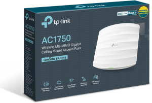 Точка доступа TP-Link Точка доступа/ AC1750 v3 Wireless MU-MIMO Gigabit Access Point, PoE Supported, 2 10/100/1000Mbps LAN port, 6 internal antennas, Passive POE Adapter