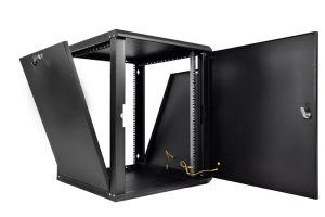 шкаф ЦМО Шкаф телекоммуникационный настенный разборный ЭКОНОМ 18U (600 350) дверь металл, цвет черный