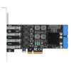 Контроллер ORIENT NC-3U4419PEX4, PCI-Ex4 v3.0, USB 3.2 Gen1 (USB 3.0), скорость до 5 Гбит/с, 4-port ext/4-port int (19-pin) port, NEC D720201+ASM1806