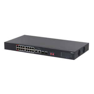 DAHUA DH-S3218-16ET-135 16-портовый неуправляемый коммутатор с РоЕ, 16xRJ45 100Mb, 2хКомбо SFP/RJ45 1Gb uplink, суммарно до 135Вт, коммутация 7.2 Гбит DAHUA DH-S3218-16ET-135 16-портовый неуправляемый коммутатор с РоЕ, 16xRJ45 100Mb, 2хКомбо SFP/RJ45 1Gb uplink, суммарно до 135Вт, коммутация 7.2 Гбит