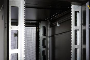 Шкаф серверный ЦМО (ШТК-СП-42.8.12-48АА-9005) напольный 42U 800x1190мм пер.дв.перфор. задн.дв.перфор.2-хст. 2 бок.пан. направл.под закл.гайки 1350кг ч