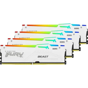 Память оперативная/ Kingston 64GB 6000MT/s DDR5 CL40 DIMM (Kit of 4) FURY Beast White RGB XMP