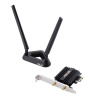 ASUS PCE-AX58BT Двухдиапазонный беспроводной адаптер Wi-Fi 6 (802.11ax): форм-фактор PCIe, 2 внешние антенны, Bluetooth 5.0, стандарт шифрования WPA3,