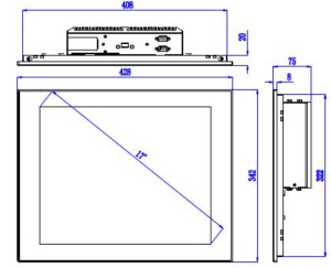 Безвентиляторный панельный компьютер Nodka TPC6000-D172-L-8G-SS256G. Дисплей 17" TrueFlat с резистивным сенсорным экраном. Пылевлагозащита по передне