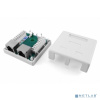 Hyperline SB1-2-8P8C-C5e-SH-WH Розетка компьютерная RJ-45(8P8C), категория 5e, экранированная, двойная, внешняя, Dual IDC