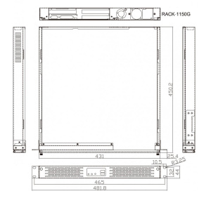 Корпус RACK-1150GB/A618C, 1U, PICMG 1.0, 1 х 5.25” HDD, 1 x 3.5" HDD, 2 x USB, 3 слота full size, цвет - черный, ACE-A618C-RS-R10 (180 Вт), 0....+50°C