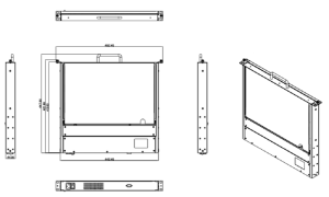 Консоль AMK501-17WUBRU, высота 1U, монтаж в стойку 19", 17,3" LCD, 1920 x1080, 1 x USB KB/MS, русифицированная клавиатура, тачпад, 1.8 м KVM кабель