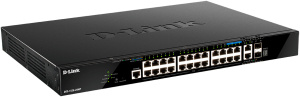 Коммутатор D-LINK Коммутатор/ DGS-1520-28MP Managed L3 Stackable Switch 20x1000Base-T PoE, 4x2.5GBase-T PoE, 2x10GBase-T, 2x10GBase-X SFP+, PoE Budget 370W (740W with