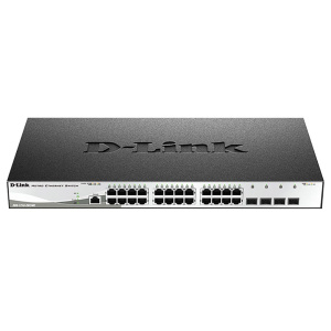 Коммутатор D-Link DGS-1210-28X/ME/C1A Управляемый L2 коммутатор, 24x1000Base-T, 4x10GBase-X SFP+, защита от статического электричества до 6 кВ, CLI, к