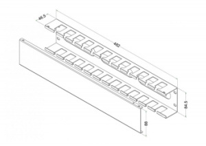 Кабельный органайзер Hyperline CM-2U-MLF-COV 2U шир.:19" глуб.:46.5мм