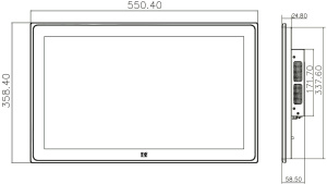 Безвентиляторный панельный компьютер iEi PPC2-CW22-EHL-J1/8G Дисплей 21.5" (FHD) с проекционно-ёмкостным сенсорным экраном; антибликовое покрытие (AG)