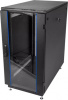 Шкаф коммутационный ЦМО (ШТК-М-18.6.6-1ААА-9005) напольный 18U 600x600мм пер.дв.стекл задн.дв.стал.лист 2 бок.пан. направл.под закл.гайки 270кг черный