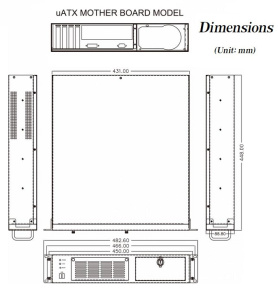 Промышленный компьютерный корпус RACK-220GBATX/A130B-SEA, монтаж в 19” стойку, 2U, Micro-ATX, 1 x 5.25, 1 х 3.5, 1 х внутренний 3,5 HDD, 2 x USB, цвет