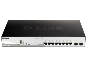 Коммутатор D-Link PROJ Smart L2 Switch 8х1000Base-T PoE, 2х1000Base-X SFP, PoE Budget 130W, Compact CLI