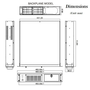 Промышленный компьютерный корпус RACK-220GB-NNS-SH-SEA, монтаж в 19” стойку, 2U, 6-слот., Full-size PICMG 1.0, 1 x 5.25, 1 х 3.5, 1 х внутренний 3,5