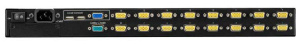 Консоль для стойки 19" SMK990-19UBRU, высота 1U, чёрный цвет, 16 портовых KVM переключателей.