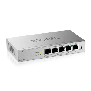Коммутатор Web Smart L2 коммутатор Zyxel GS1200-5HPv3, 5xGE (4xPoE+), бюджет PoE 68 Вт, настольный, бесшумный