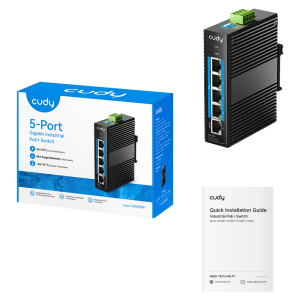 Коммутатор CUDY 5-Port Gigabit Industrial PoE Switch 5-Port Aluminum Industrial, 1000Mbps 5-Port RJ45, 802.3at/af, Din-rail design, Power supply: DC1