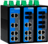 Управляемый промышленный Fast Ethernet коммутатор 2 уровня, 6 x 100M RJ45, 2 x 100M оптика, питание 85~264VAC/DC, монтаж на DIN-рейку