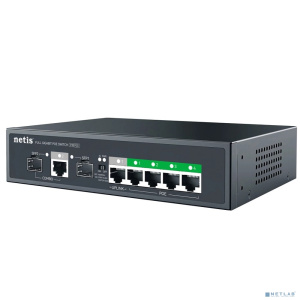Коммутатор Netis P107GS (L2) 6x1Гбит/с 1xКомбо(1000BASE-T/SFP) 2SFP 4PoE 65W неуправляемый