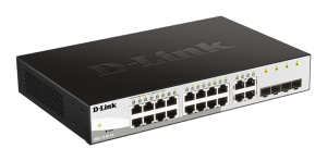 коммутатор D-Link Управляемый L2 коммутатор, 16х1000Base-T, 4хCombo 1000Base-T/SFP, упрощенный интерфейс CLI, Web-интерфейс, SNMP