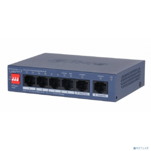 DAHUA DH-CS4006-4GT-36 4-портовый гигабитный PoE коммутатор с функцией облачного управления, 4 RJ45 10/100/1000Мбит/с (PoE/PoE+), 2 RJ45 10/100/1000Мб