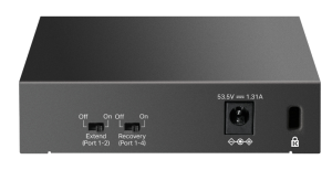 коммутатор TP-Link LS105GP, Настольный коммутатор с 5 гигабитными портами PoE+, 802.3af/at, бюджет PoE — 65 Вт, до 250 метров