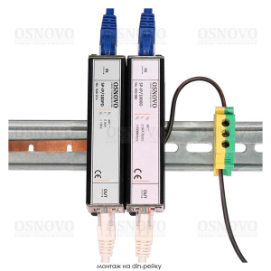 Устройство грозозащиты OSNOVO SP-IP/1000D Устройство грозозащиты для локальной вычислительной сети (скорость до 1000 Мб/с). Двухступенчатая защита. Ма