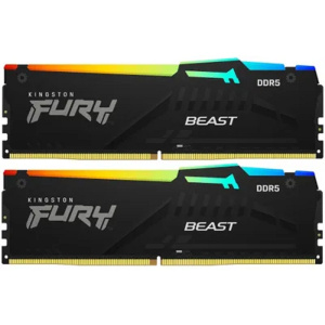 Kingston 16GB DDR5 5200 DIMM FURY Beast Black RGB kit 2*8, CL40, 1.25V, KF552C40BBAK2-16