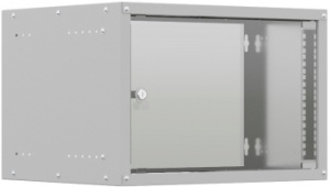 Шкаф коммутационный NTSS Lime (NTSS-WL6U5560GS) настенный 6U 550x600мм пер.дв.стекл несъемн.бок.пан. 30кг серый 520мм 12кг 110град. 370мм IP20 сталь