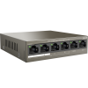 Коммутатор Tenda TEF1106P-4-63W Коммутатор неуправляемый PoE, 6 портов 6x100 Мбит/с, PoE 4х30 Вт, настольный