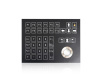 Промышленная клавиатура K-TEK-D185-OTB-KP-SW-USB встраиваемая, IP65, 38 клавиш, трекбол 25 мм с тремя клавишами, USB