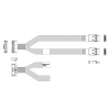 Кабель DiliVing DLMC74-6658 Cable MCIO x8 74P (прямой) -TO- 2x OCuLink x4 42P (прямой) , 85 Ohm, PCIe 4.0, L:80cm (CMC11)
