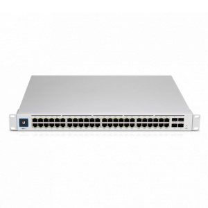 Коммутатор Ubiquiti UniFi Switch Pro 48 PoE |USW-Pro-48-POE| Ubiquiti PoE-коммутатор в стойку, 48х 1G RJ45, 4х 10G |USW-Pro-48-POE| SFP+, раздача 600