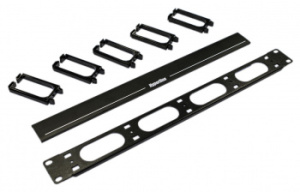 Кабельный органайзер Горизонтальный Hyperline CM-1U-5R-PL-COV односторонний кольца 1U шир.:19" глуб.:60мм