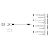Кабель Miradeed MD-6715033, HDmSAS SFF8643 -to- 4*SAS SFF8482 , 12G, 85 Ohm, 100cm