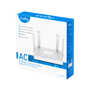 Маршрутизатор CUDY WR1300E AC1200 Gigabit Wi-Fi Router Dual Band, Chipset MediaTek, 3 × 10/100/1000Mbps RJ45 Ports, 4 x 5dBi fixed antennas, WiFi rou
