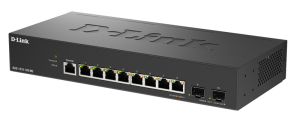 Коммутатор Управляемый L2 коммутатор, 8x1000Base-T, 2x10GBase-X SFP+, защита от статического электричества до 6 кВ, CLI, консольный порт RJ-45, RPS, п