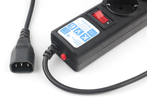 Сетевой фильтр Power Cube фильтр для ИБП, вход - розетка С14, 1,9 метра, 5 розеток с заземлением, 10А/2,2кВт, Сечение провода: 3*1 мм, цвет черный, 4