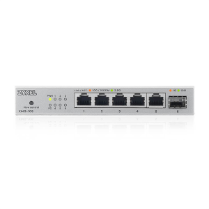 Коммутатор Мультигигабитный коммутатор Zyxel XMG-105, 5xRJ-45: 1/2.5G, 1xSFP+, настольный, бесшумный