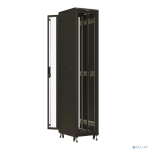 Шкаф серверный Hyperline (TTBR-4261-DD-RAL9004) напольный 42U 600x1000мм пер.дв.перфор. задн.дв.перфор. 2 бок.пан. направл.под закл.гайки 800кг черный