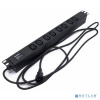 Hyperline SHE19-8IEC-2.5IEC Блок розеток для 19" шкафов, горизонтальный, 8xIEC 320 C13, 10A, 250В, кабель питания 3х1.0мм2, длина 2.5 м, с вилкой IEC