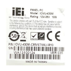 Панельный компьютер IOVU-430M-CE5/ST/WL, дисплей 4.3", процессор XSCALE PXA270 416МГц, 802.11 b/g, BUILT-IN WINDOWS CE5.1<br><br><b>Причина уценки: </