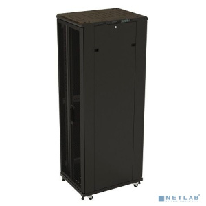 Hyperline TTB-4281-DD-RAL9004 Шкаф напольный 19-дюймовый, 42U, 2055x 800х1000 мм (ВхШхГ), передняя и задняя распашные перфорированные двери (75%), руч