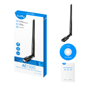 Адаптер Wi-Fi/ 1300Mbps High Gain Wi-Fi USB 3.0 Adapter, 802.11ac/a/b/g/n, 867Mbps at 5GHz + 400Mbps at 2.4GHz, 1 high gain detachable antenna, USB