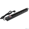 Exegate EX280841RUS Блок розеток ExeGate ServerPro PDU-19H802 Al-8S-EU1.8-SW, 19",1U,алюм, 8Schuko, евровилка, 1.8м