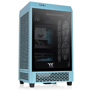 Корпус Thermaltake The Tower 200 Turquoise /Turquoise/Win/SPCC/Tempered Glass*1/CT140 Fan*2/Color Box