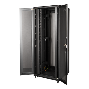 Шкаф 19" Business, 42U 800x1200, черный, передняя дв. перфорир., задняя дв. распашная перфорир.